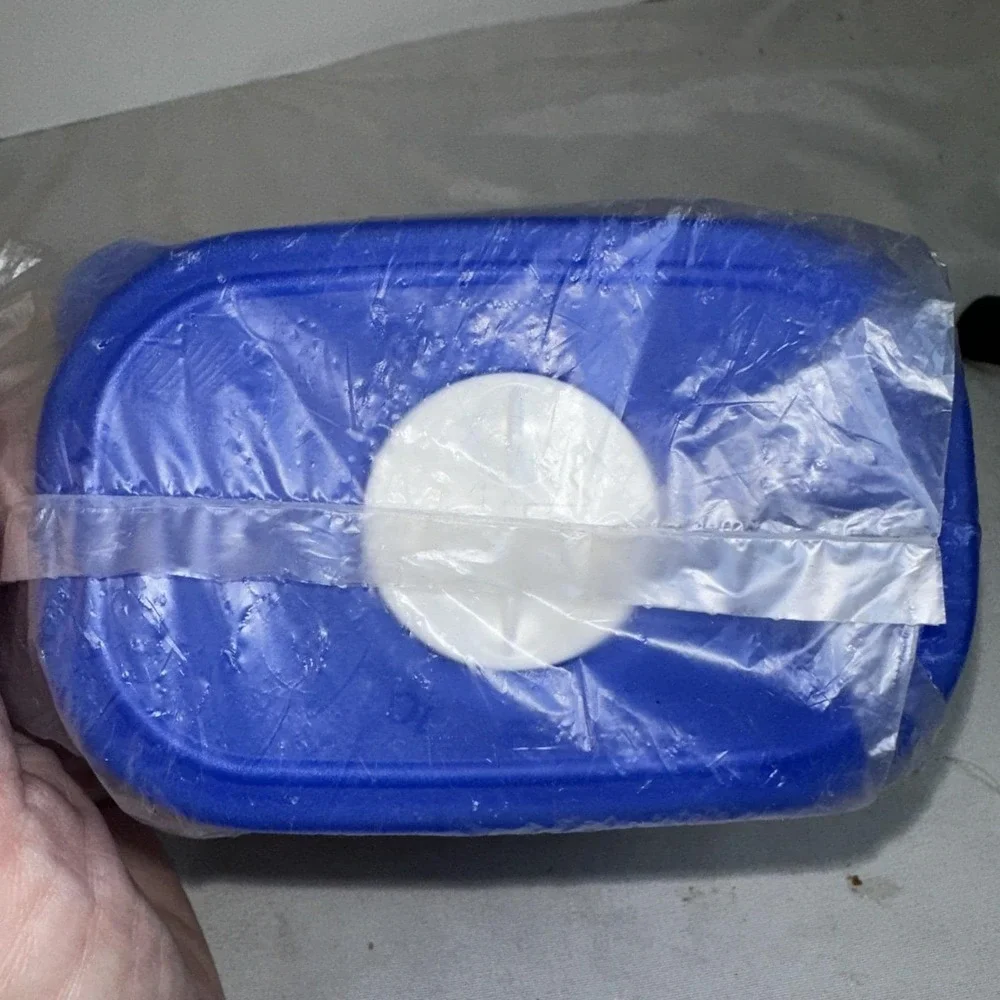 Vintage Tupperware FreezeSmart Mini Set of 3 Sealed NEW Blue Dial-A-Date 9.75oz